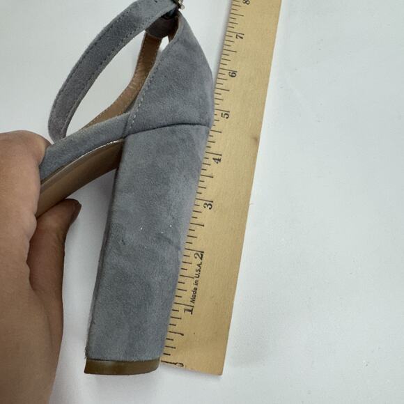 Steve Madden Shoes Womens Size 7.5M Blue Carrson Suede Block Heel Sandal Dressy‎ - Picture 8 of 11